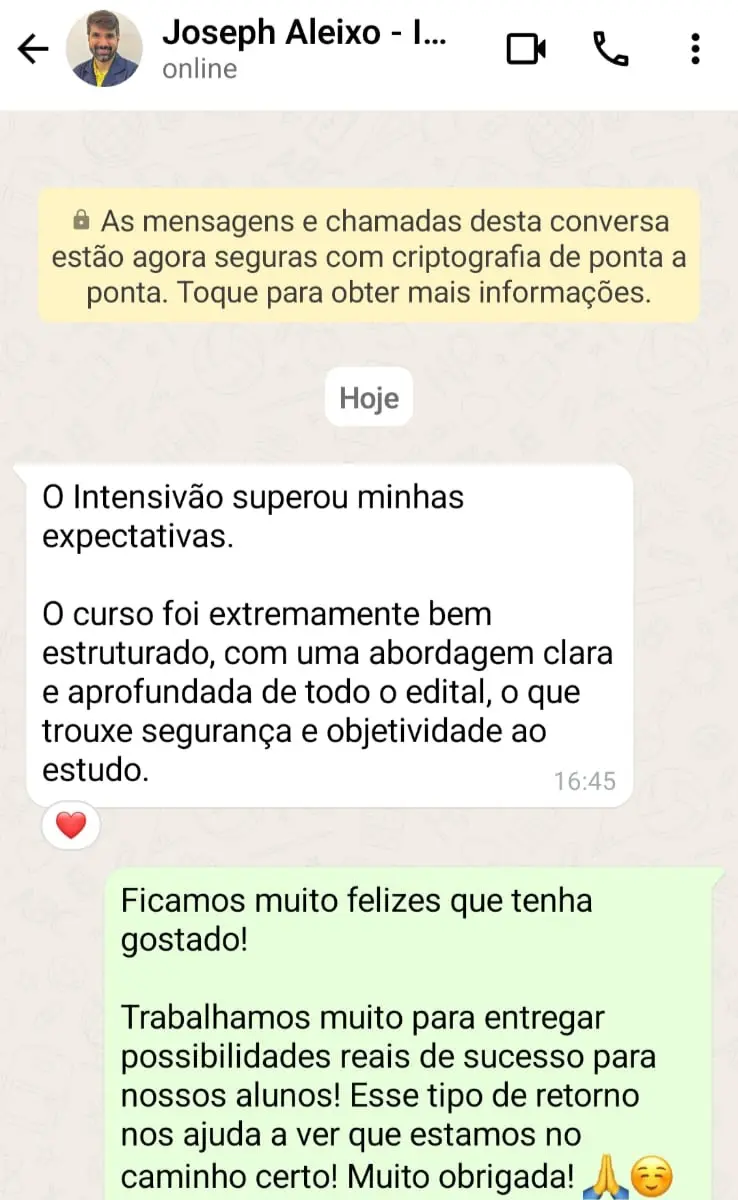 Depoimento de Joseph Aleixo sobre a estrutura clara e aprofundada do curso Intensivão da Fisio