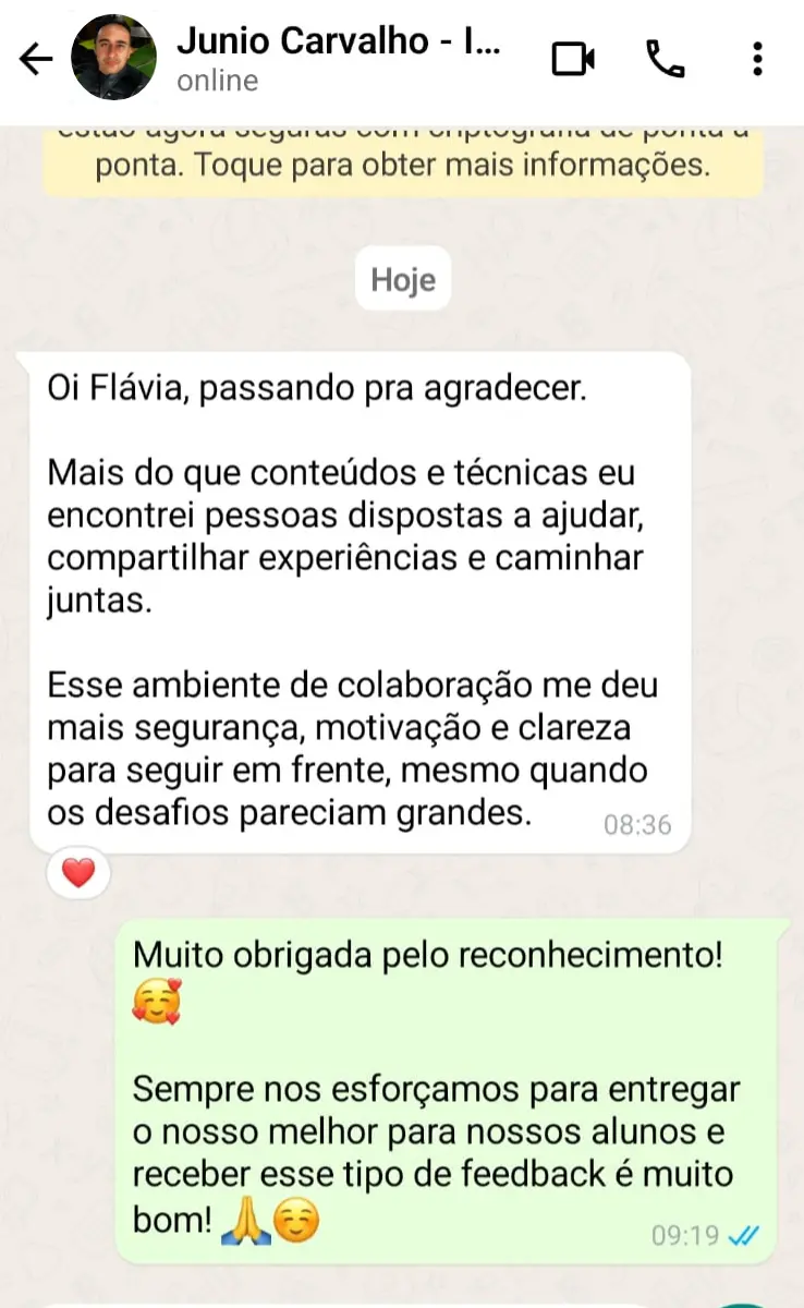 Depoimento de Junio Carvalho sobre o ambiente de colaboração e apoio no Intensivão da Fisio